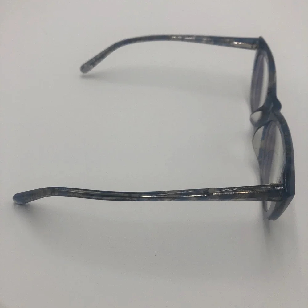 Womens Eye Glasses Frames Blue Tortoise Cat Eye Marbled Swirl Preowned With Case